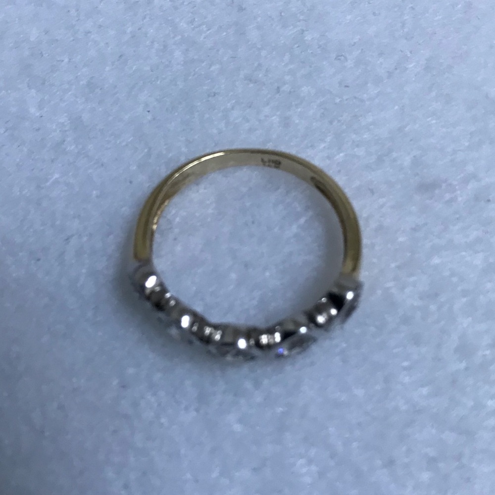 Solid 14K White and Yellow Gold Ring - Picture 3 of 6